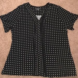 Croft and Barrow Diamond Print Pleated Top